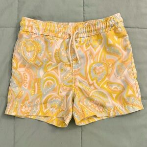 Janie and Jack Yellow, Orange and Blue Patterned Kids Swim Trunks